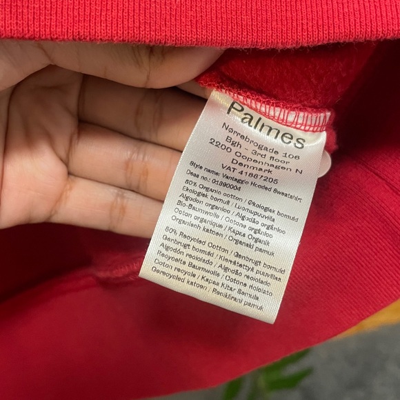 Palmes Men Vantaggio Hooded Sweatshirt 'Red' - Picture 10 of 11